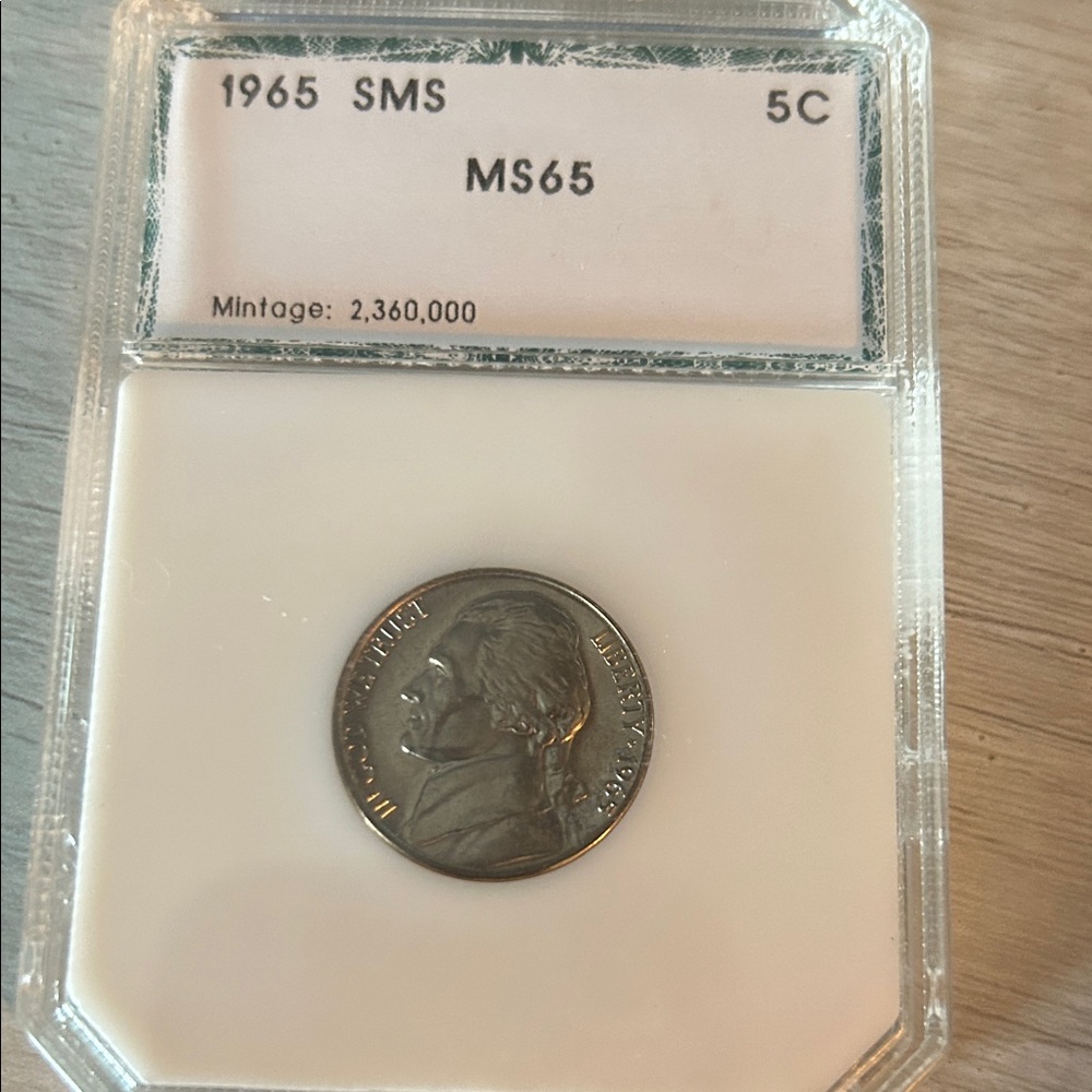 1965 SMS MS65 Nickel Coin